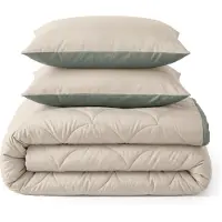 Sleeptime Lazy Lazy Dekbed Zonder Overtrek - Taupe/Groen 200 x 200 cm