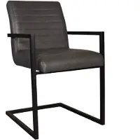 Lizzely Garden & Living SET DEAL: 6 stuks Eetkamerstoel met armleuning antraciet Noor industrieel design eetstoel zetel