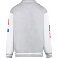 No Way Monday X Job Dutchtuber baseball sweatvest grijs/wit Jongens/Meisjes Katoen Ronde hals - maat 122/128