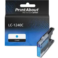 PrintAbout Inktcartridge LC-1240C Cyaan geschikt voor Brother