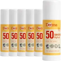 Derma Sun - Zonnestick SPF50 - 6 x 18 ml - Waterbestendige Zonbescherming - UVA en UVB Bescherming - Voor Neus, Oren en Nek - Parfumvrij - AllergyCertified