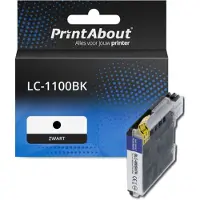 PrintAbout Inktcartridge LC-1100BK Zwart geschikt voor Brother