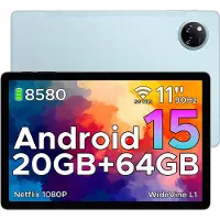 Doogee TAB A9+ - Tablet - 20GB RAM + 64GB ROM(2TB/TF) - 11 inth HD IPS 90Hz - Android 15 - 8580 mAh - Unisoc T7200 - 5G WiFi - Dubbele luidsprekers- Face ID - Blauw