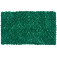 Homescapes Ikat antislip dieppolige badmat 100% katoen, groen