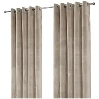 Homescapes fluwelen gordijnen met oogjes champagne 2 stuks - 167 x 137 cm