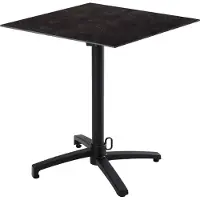 Oviala - Vierkante kantelbare bistrotafel voor in de tuin 60 cm 4 zitplaatsen leisteen - Opera