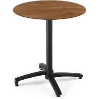 Oviala - Ronde kantelbare bistrotafel voor in de tuin 70 cm 4 zitplaatsen donker eikenhout - Opera