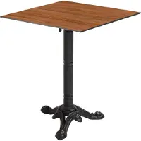 Oviala - Vierkante kantelbare bistrotafel voor in de tuin 60 cm 4 zitplaatsen donker eikenhout - Opera