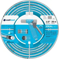 Cellfast IDEAL - 4-laags tuinslang met accessoires - Flexibel knikbestendig UV- en algenbestendig 1/2" - 20 m