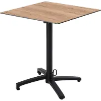 Oviala - Vierkante kantelbare bistrotafel voor in de tuin 60 cm 4 zitplaatsen eikenhout - Opera