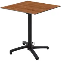 Oviala - Vierkante kantelbare bistrotafel voor in de tuin 60 cm 4 zitplaatsen donker eikenhout - Opera