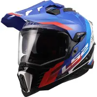 LS2 MX701 Explorer Hexa, avonturenhelm ,Wit/Blauw/Rood ,M