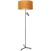 Steinhauer Vloerlamp Stang 4842BR met leeslicht en gouden velours kap