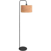 Mexlite Vloerlamp Stang 4774ZW, zwarte vloerlamp met kurk kap