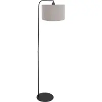 Steinhauer Vloerlamp Stang 4795ZW met grof grijze linnen kap