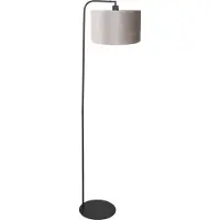 Steinhauer Vloerlamp Stang 4792ZW met grijze velours kap