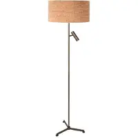 Steinhauer Vloerlamp Stang 4841BR met leeslicht en beige kurk kap