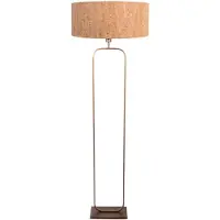 Steinhauer Vloerlamp Stang 4827BR - brons armatuur met beige kurk kap