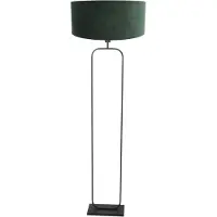 Steinhauer Vloerlamp Stang 4824ZW - zwart armatuur met groene velours kap