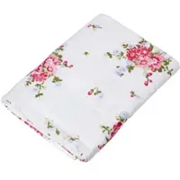 Homescapes badstof douchedoek wit vintage bloemen roze