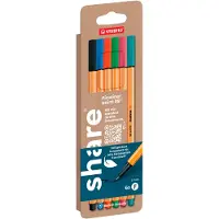Stabilo share 4-0047999 Fineliner Zwart, Blauw, Rood, Groen, Pink, Turquoise 0.4 mm 1 stuk(s)