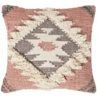 Homescapes Kelim kussen Pali roze-grijs - kussen 45 x 45 cm met vulling
