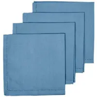 Homescapes katoenen servetten, set van 4, lichtblauw
