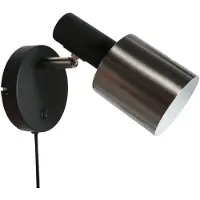 Anne Light & Home Wandlamp Fjorgard 4848ZW - Zwarte metalen wandlamp met een diameter van 20 cm, draaibaar en kantelbaar, merk Anne Light Home, stoer ontwerp voor binnengebruik
