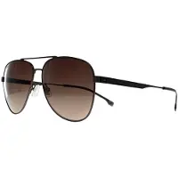 HUGO BOSS Aviator Heren Mat Donker Ruthenium Bruin Kleurverloop BOSS 1641/S