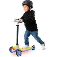 Sun baby LUMI RIDE Kinderstep 3 wielen, Scooter voor kinderen driewieler, Blauw, Balance LED, Inklapbaar, Verstelbaar Stuur, Voetrem, Antislip Dek, Afneembaar Stuur