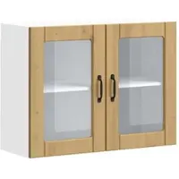 vidaXL Keukenbovenkast met glazen deur bewerkt hout artisanaal eiken