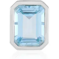 Cavill - Hanger Zilver 925 Sterling - Hemelsblauwe Topaas 12,783 ct - Achthoekig Braziliaanse Edelsteen - Luxe Topaas Sieraden