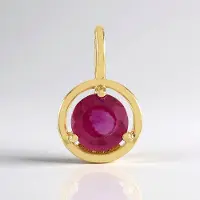 Cavill - Elegante Zilveren Hanger 925 Sterling Zilver - 0,945 ct Roze Madagaskar Saffier - Ronde Edelsteen Bezetting - Verguld - Chique Dames Sieraad