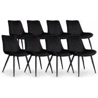 DS4U - Benito eetkamerstoel - Set van 8 - Zwart - Velvet