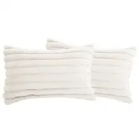 MODFU – Kussenslopen 2 stuks 30x50 cm – Zachte pluche & fluweel – Met verborgen ritssluiting – Stijlvol franjerand – Voor slaapkamer & woonkamer – Wit