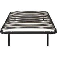 Vente-unique Bedbodem met latten 90 x 190 cm - 15 latten - 3 verstevigde ondersteuningszones voor de rug - Met poten - Zwart - CERRISI van YSMÉE