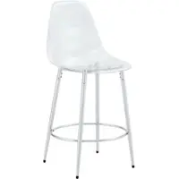 OKWISH Barkrukken 66 cm - Transparant Zwevend Design Set Van 2 - Voor Keukenbar En Kookeiland - Metaal Kunststof - Zilver