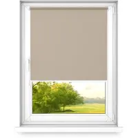 Time4blinds - Verduisteringsrolgordijn Zonder Boren - Verduisteringsrolgordijn, Rolgordijn Verduistering - 3 Soorten Montage, Zilveren Thermische Coating - Zandbruin, 500x1400mm, Links