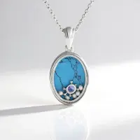 Cavill - Zilveren Ketting Dames - 925 Sterling Zilver met Blauwe Howliet 2,47 ct Ovaal, Tanzaniet en Zoetwaterparels - Elegant Blauw Sieraad
