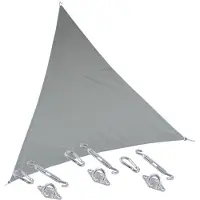 Hespéride Premium kwaliteit schaduwdoek/zonnescherm Shae driehoek beige 3 x 3 x 3 meter - inclusief bevestiging haken set