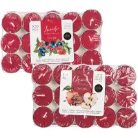 Atmosphera Acorde theelichtjes - 60x - 30x rode vruchten - 30x appel/kaneel - aroma/geurkaarsen