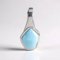 Cavill - Zilveren Hanger 925 Sterling Zilver - 1,35 Ct Hemelsblauwe Larimar Fancy Cabochon - Handgemaakte Bezel Zetting - Elegant Sieraad