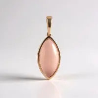 Cavill - Zilveren hanger met 18K roségoud verguld - Braziliaanse Roze Chalcedoon 3,6 ct - Marquise Cabochon - Elegant minimalistisch dames sieraad