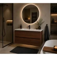 Linea Uno - Kode 80 - Walnoot - Badmeubel - - 301677