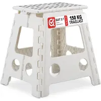 Relaxdays opstapje inklapbaar - 39 x 39 x 32 cm - 150 kg - camping - wit