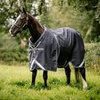 Rambo Optimo Turnout Buitenlaag Alleen 0g - Navy/Thunderstorm Grijs & Zilver, 84"/7'0"