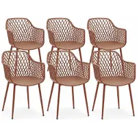 DS4U - Niall tuinstoel - Set van 6 - Terracotta - Kunststof - Kuipstoel