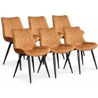 DS4U - Benito eetkamerstoel - Set van 6 - Goud - Velvet