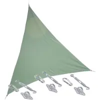 Hespéride Premium kwaliteit schaduwdoek/zonnescherm Shae driehoek groen 3 x 3 x 3 meter - inclusief bevestiging haken set