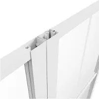 Vente-unique Omkeerbaar dubbel deurstel van aluminium en gehard glas - Wit - 2 x H204 x B83 cm - SEROTO